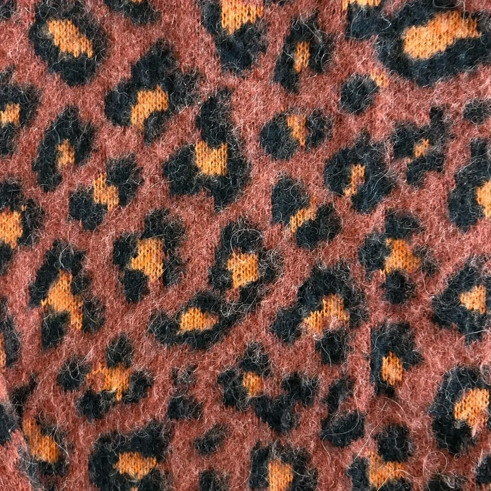 HUGO by Hugo Boss Red Faddie Leopard Print Crew Neck Sweater